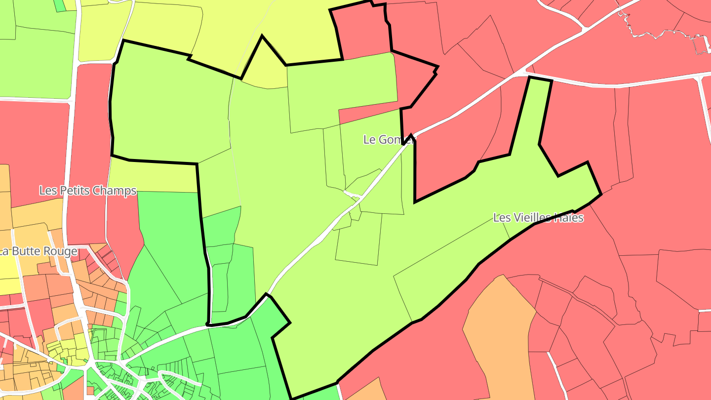Carte des prix de l'immobilier Le Gomer
