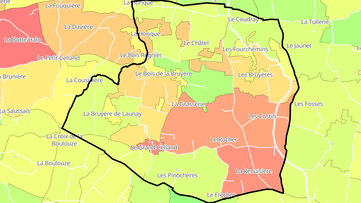 Carte des prix de l'immobilier Le Grand-Celland
