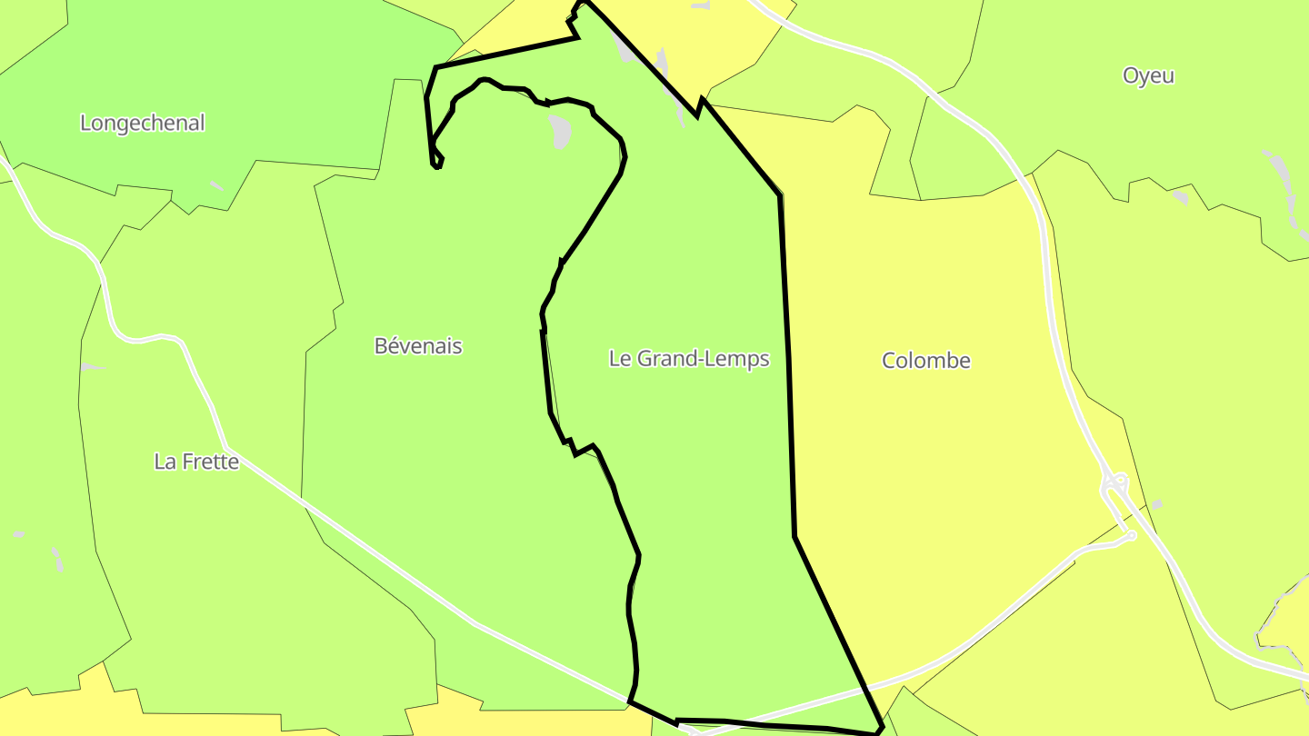 Carte des prix de l'immobilier Le Grand-Lemps