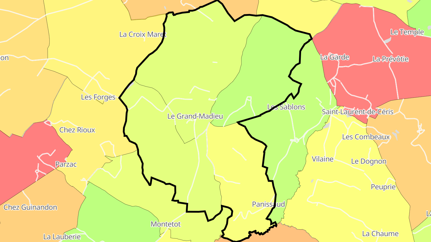 Carte des prix de l'immobilier Le Grand-Madieu