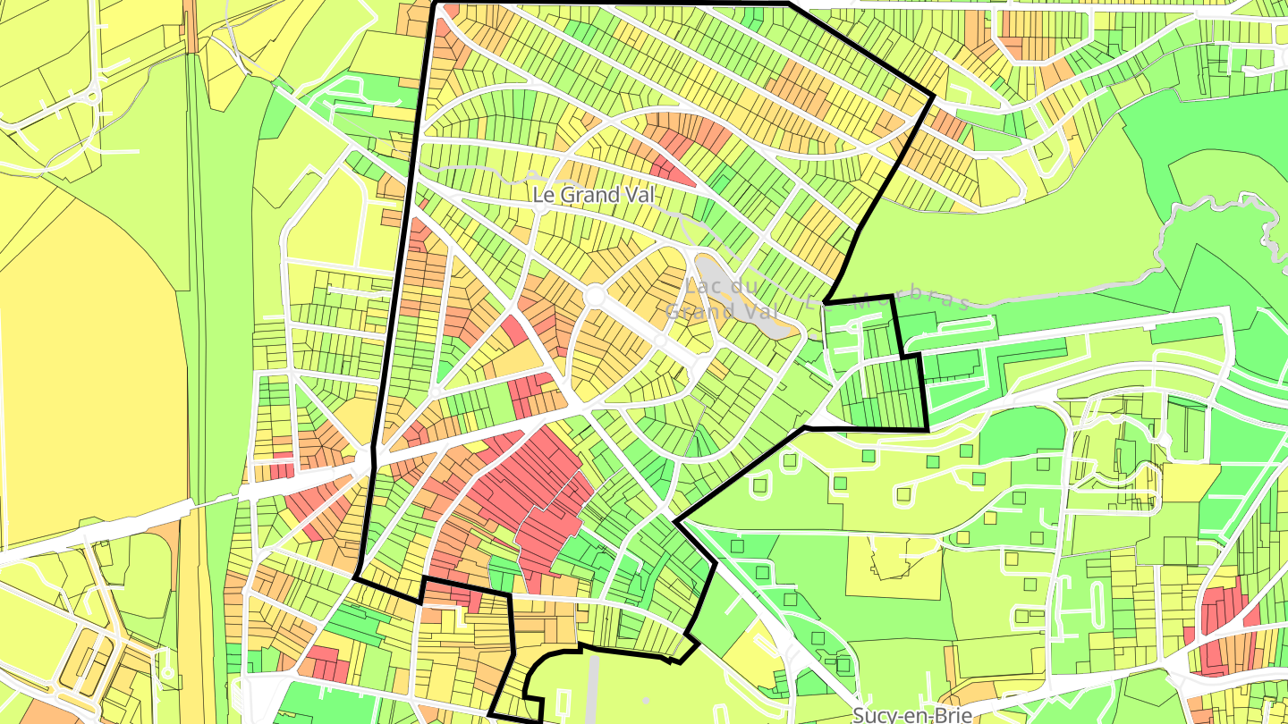 Carte des prix de l'immobilier Le Grand Val