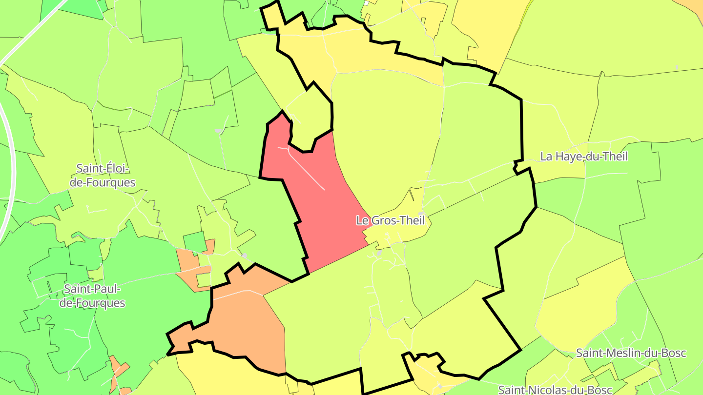 Carte des prix de l'immobilier Le Gros-Theil