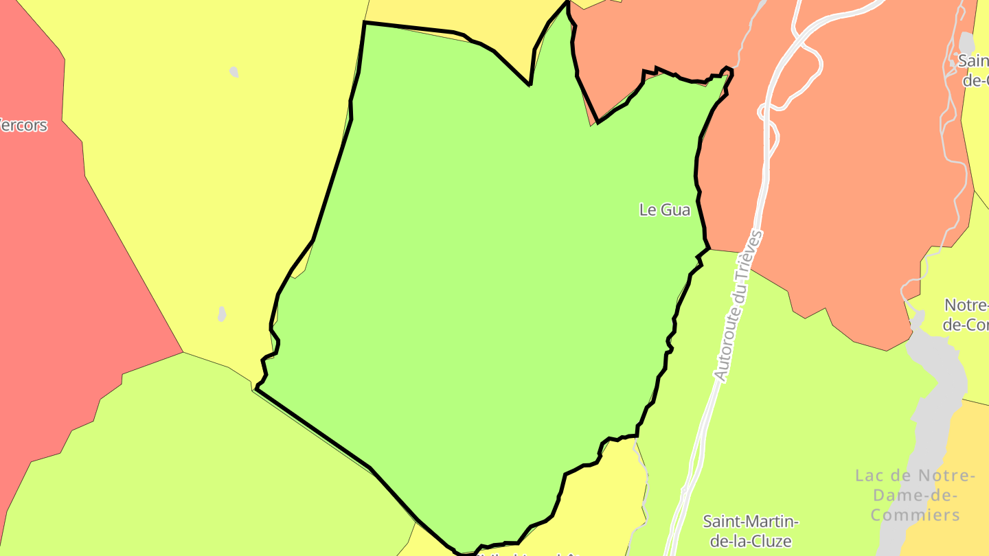 Carte des prix de l'immobilier Le Gua