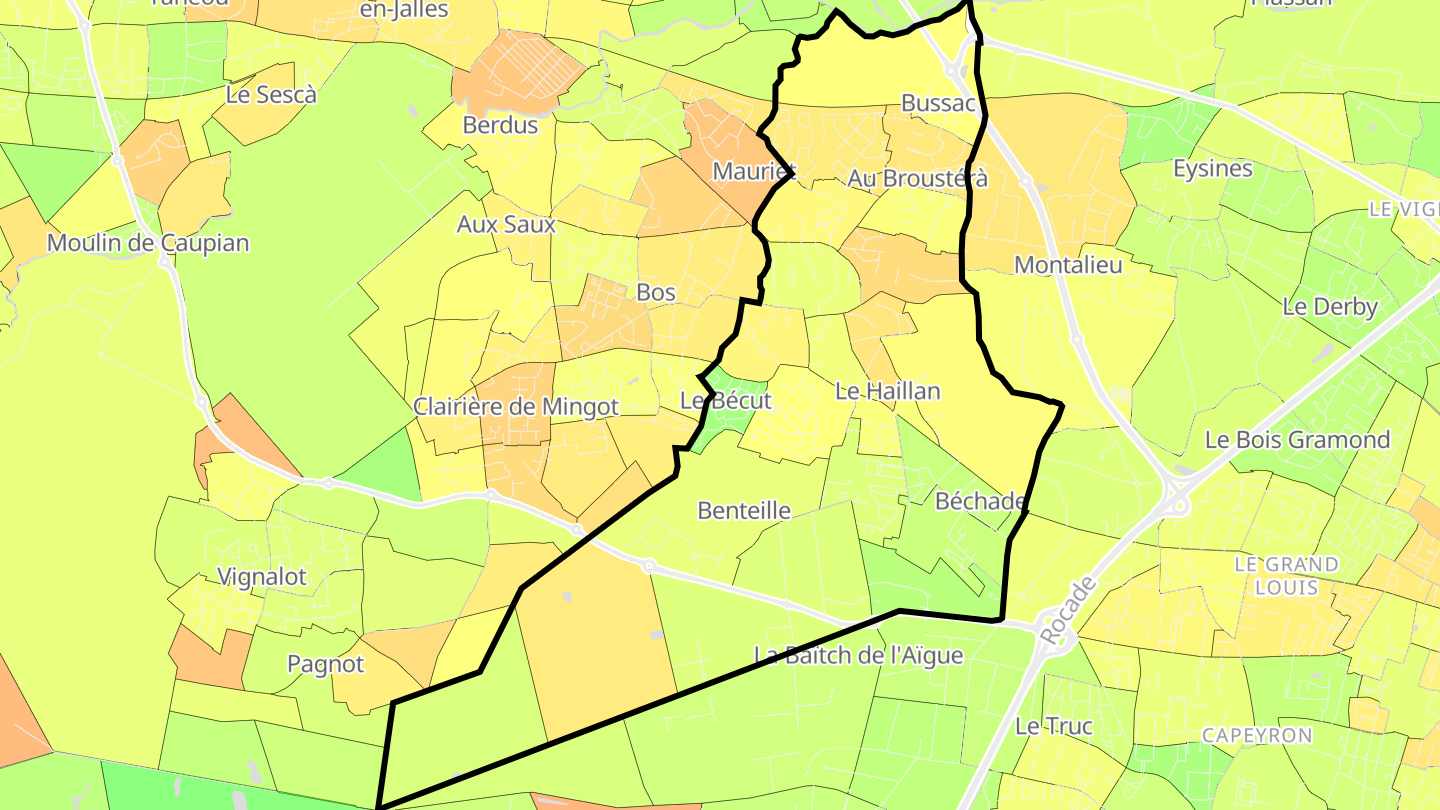 Carte des prix de l'immobilier Le Haillan