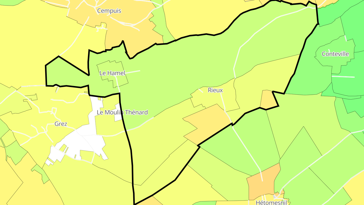 Carte des prix de l'immobilier Le Hamel