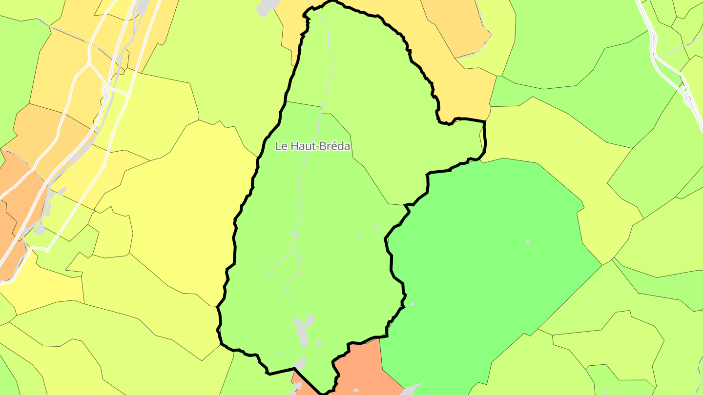 Carte des prix de l'immobilier Le Haut-Bréda