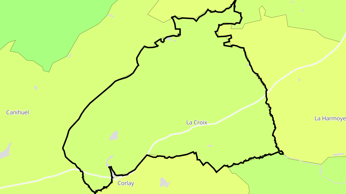 Carte des prix de l'immobilier Le Haut-Corlay