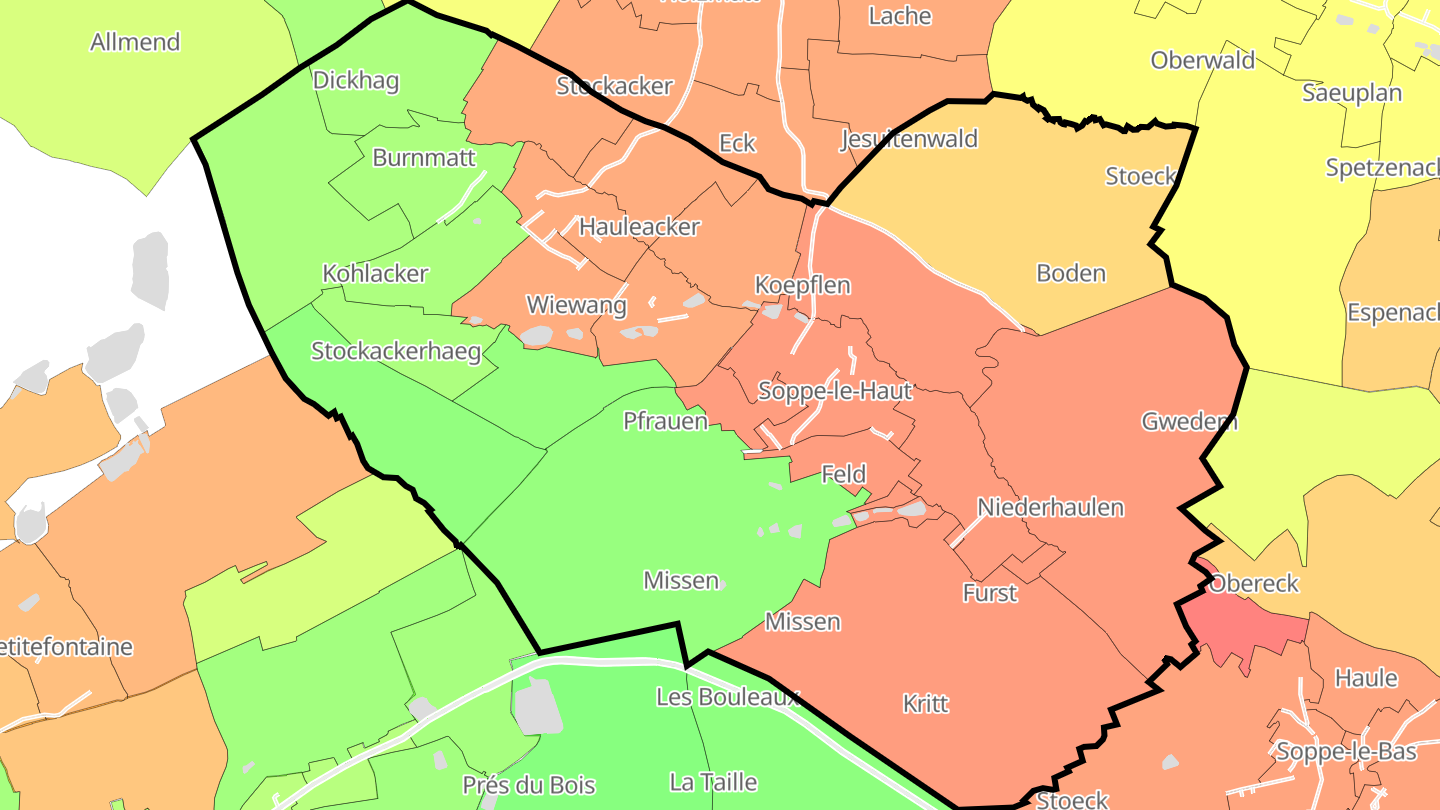 Carte des prix de l'immobilier Le Haut-Soultzbach