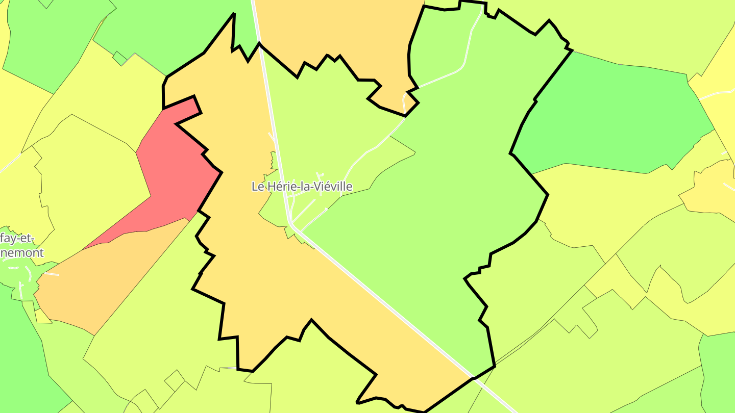 Carte des prix de l'immobilier Le Hérie-la-Viéville