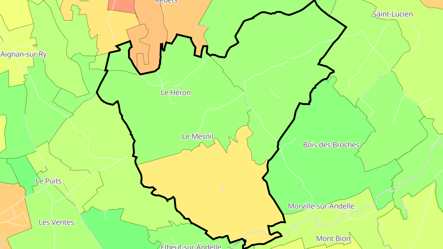 Carte des prix de l'immobilier Le Héron