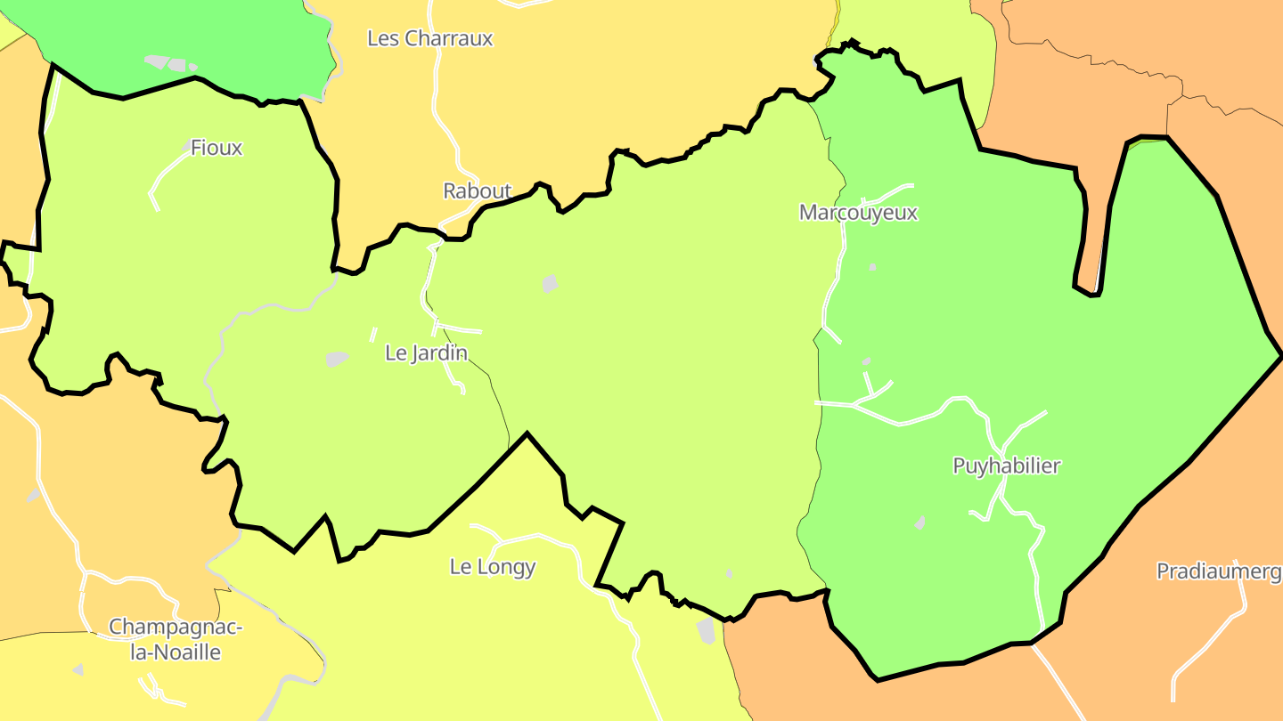 Carte des prix de l'immobilier Le Jardin
