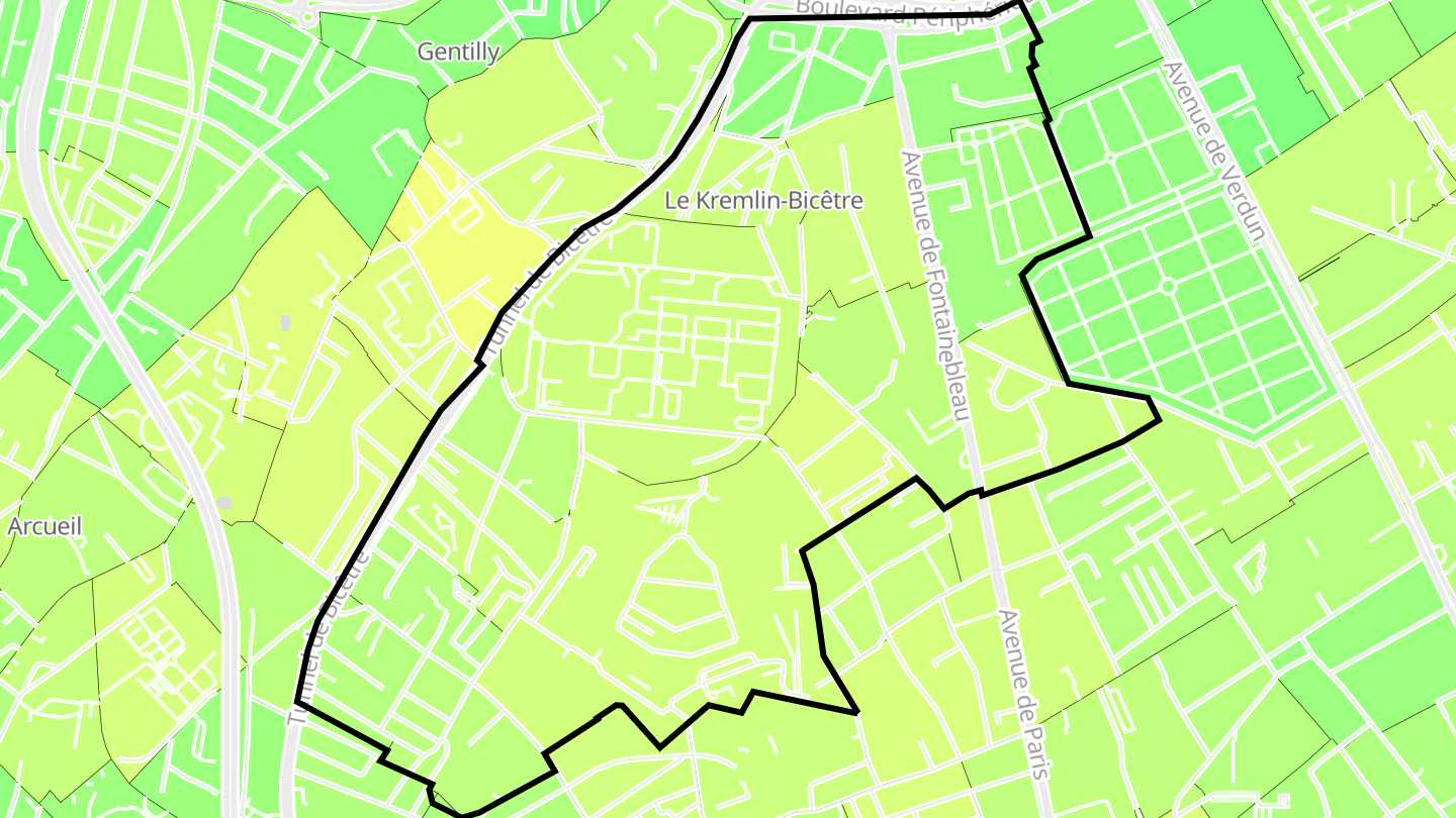 Carte des prix de l'immobilier Le Kremlin-Bicêtre
