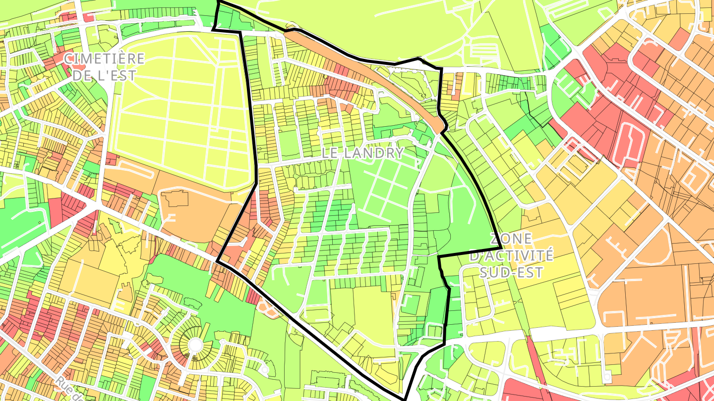 Carte des prix de l'immobilier Le Landry