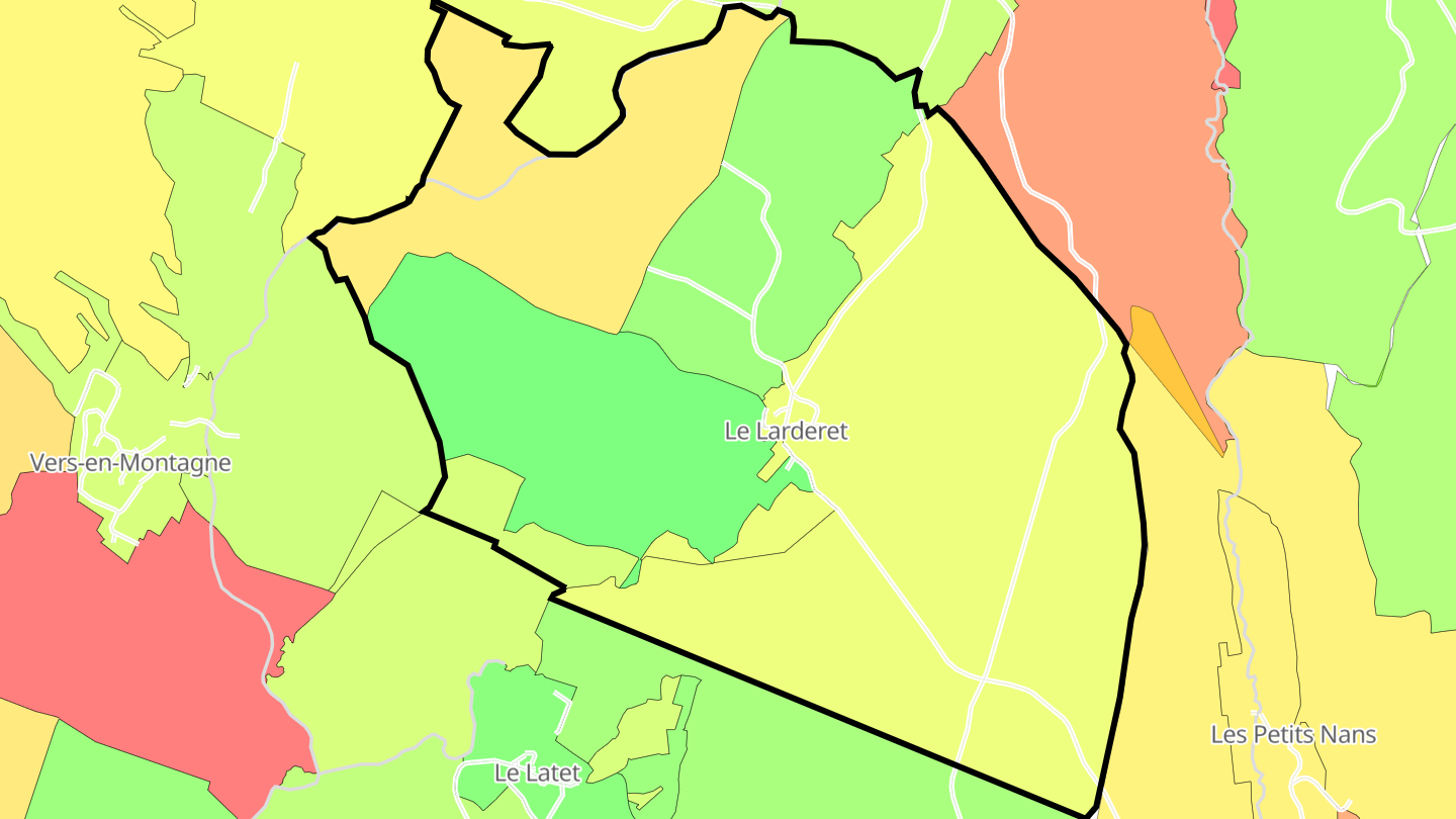 Carte des prix de l'immobilier Le Larderet