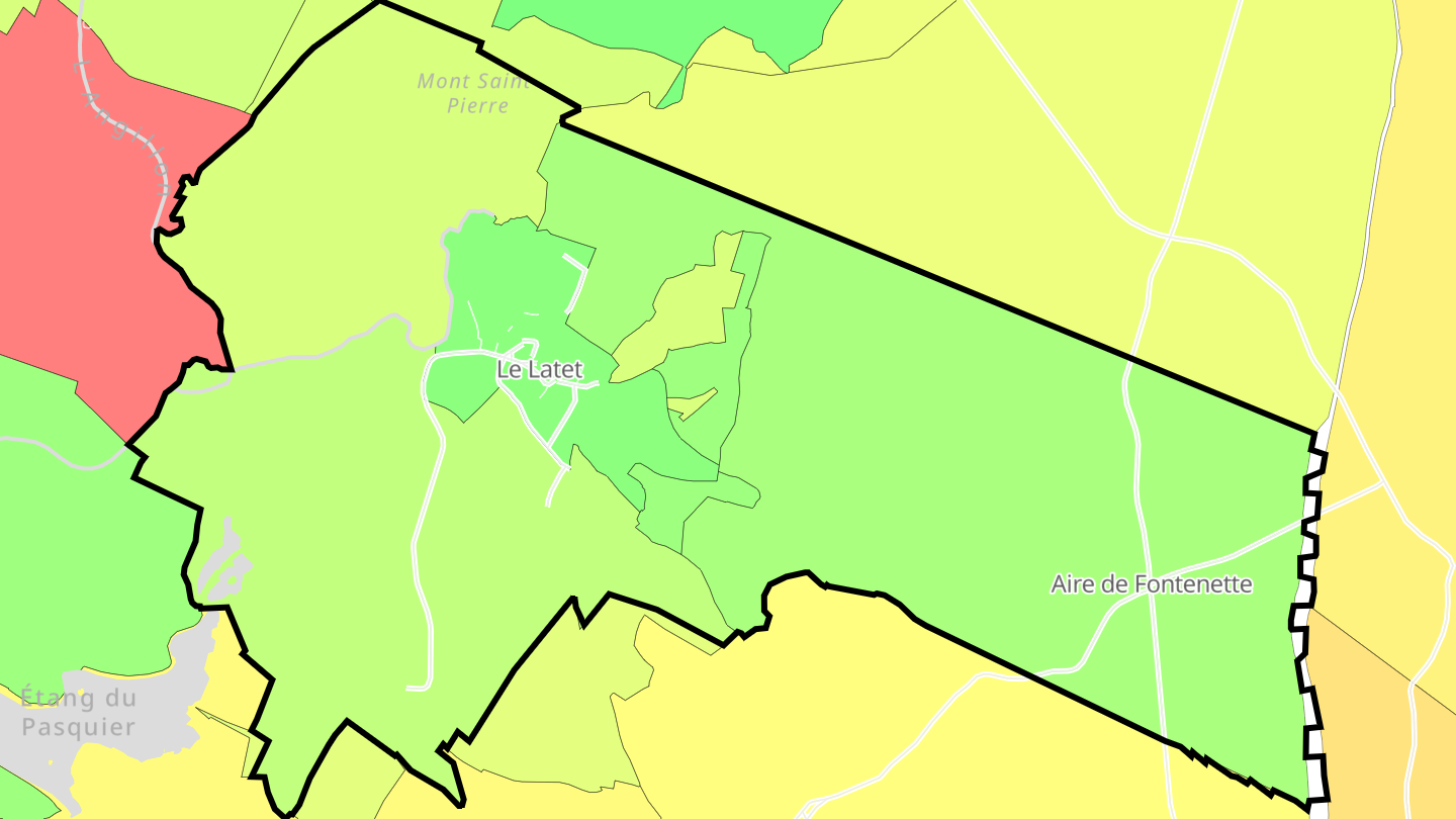 Carte des prix de l'immobilier Le Latet