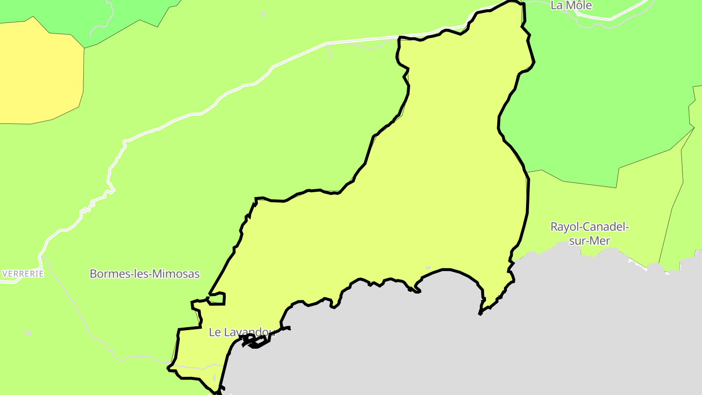 Carte des prix de l'immobilier Le Lavandou
