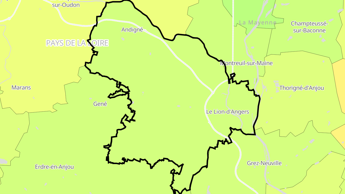 Carte des prix de l'immobilier Le Lion-d'Angers