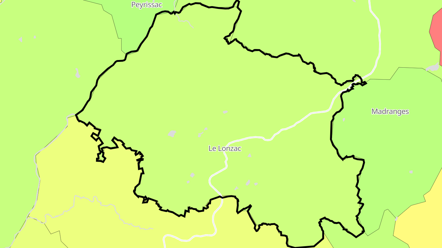 Carte des prix de l'immobilier Le Lonzac