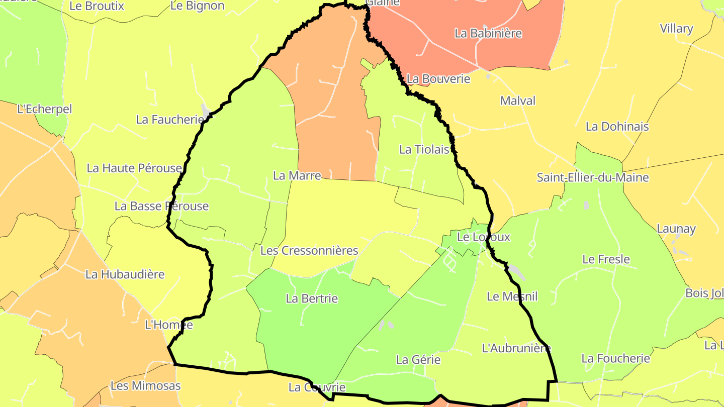 Carte des prix de l'immobilier Le Loroux