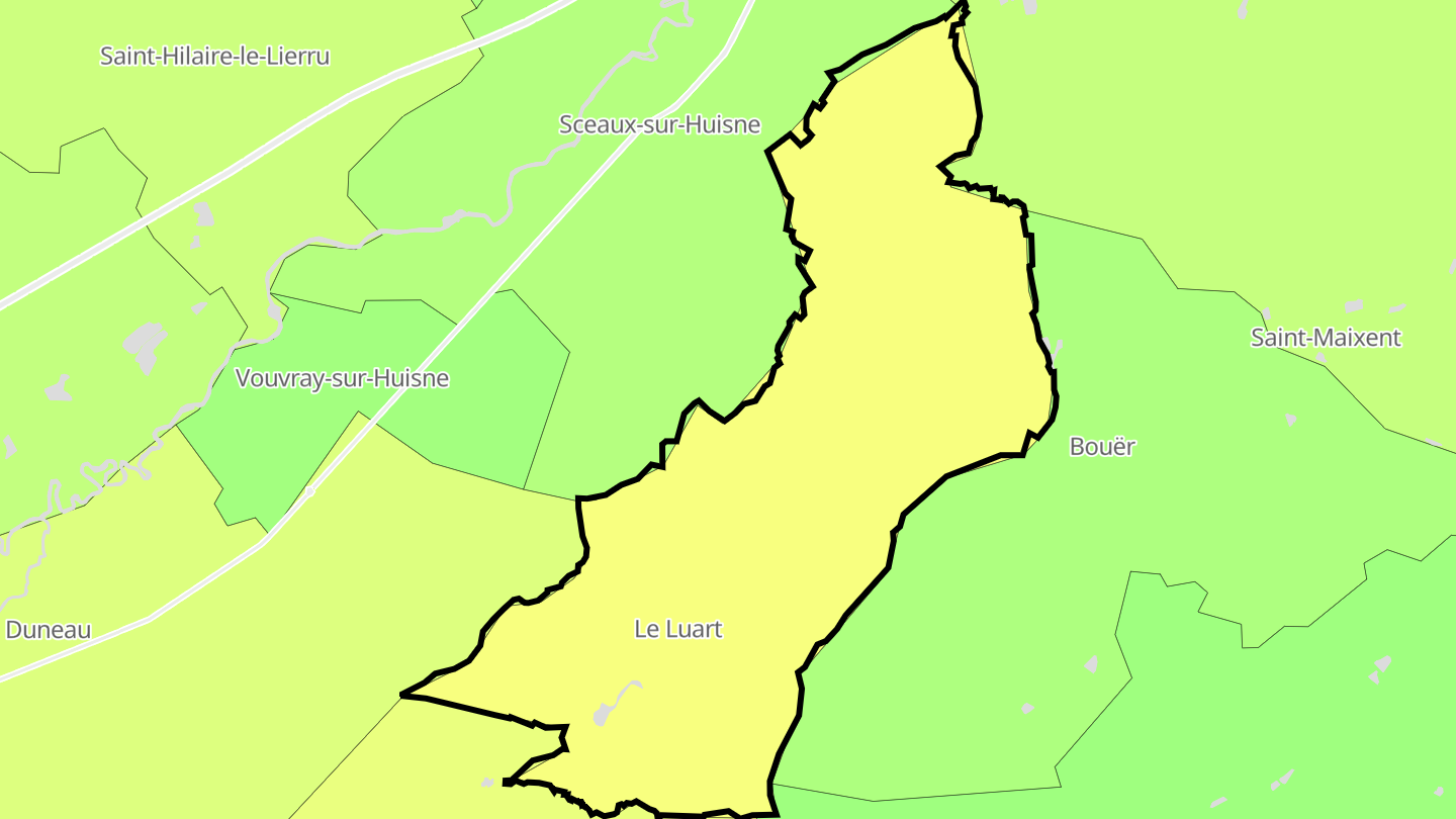 Carte des prix de l'immobilier Le Luart