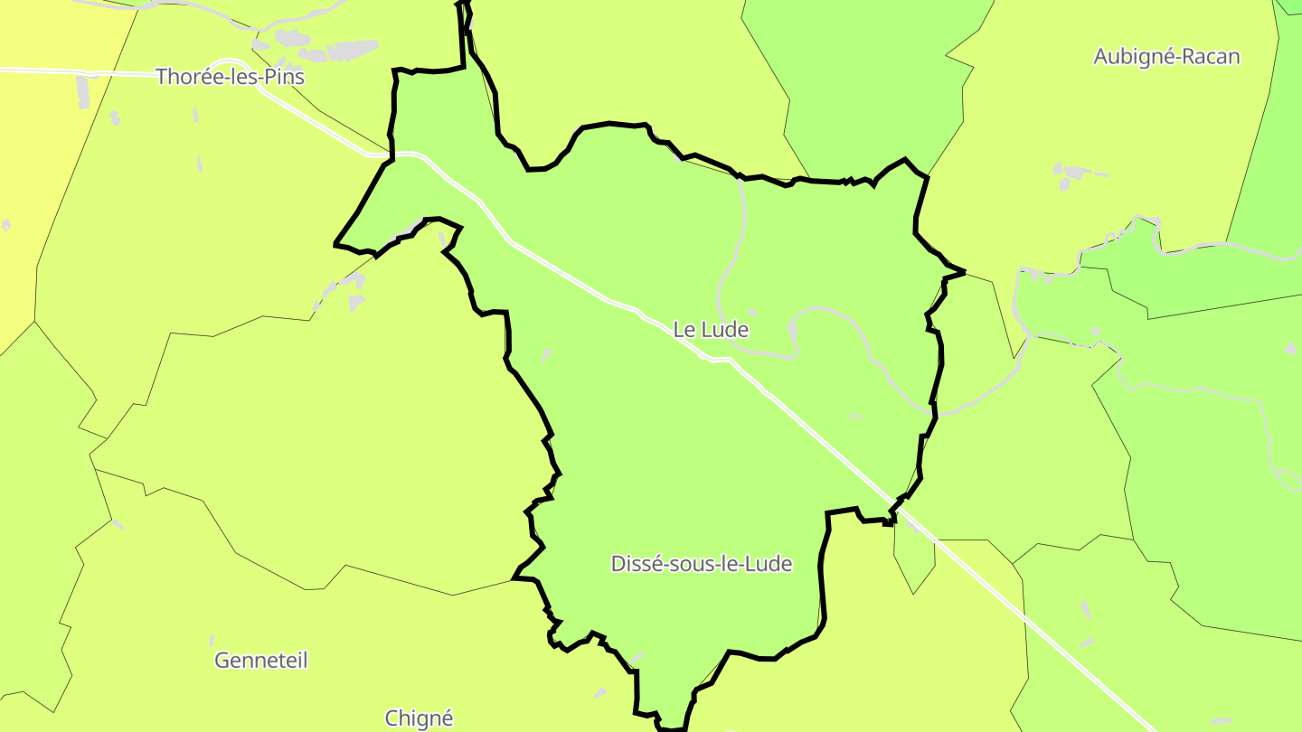 Carte des prix de l'immobilier Le Lude