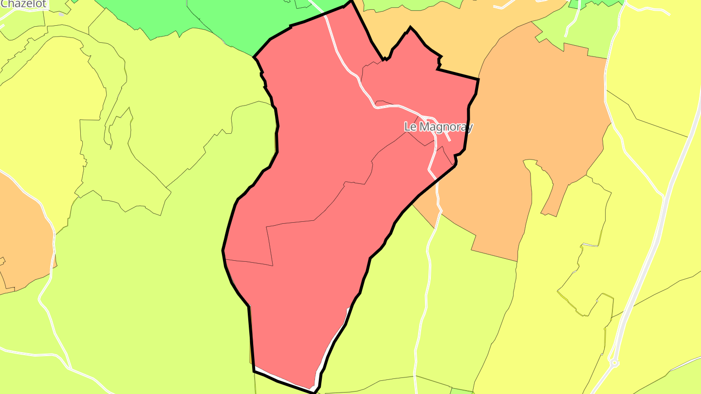 Carte des prix de l'immobilier Le Magnoray