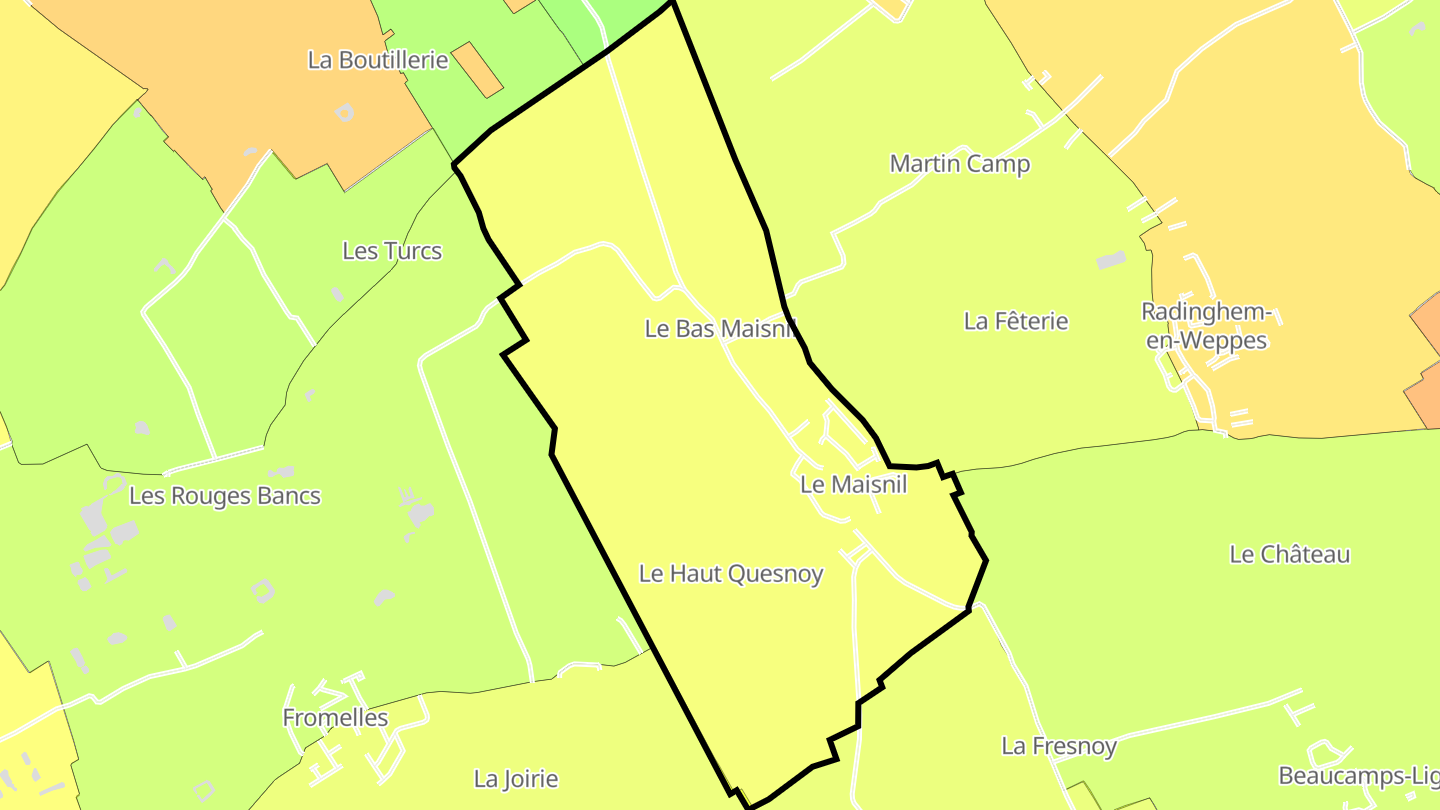 Carte des prix de l'immobilier Le Maisnil