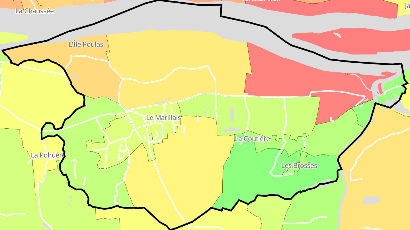 Carte des prix de l'immobilier Le Marillais
