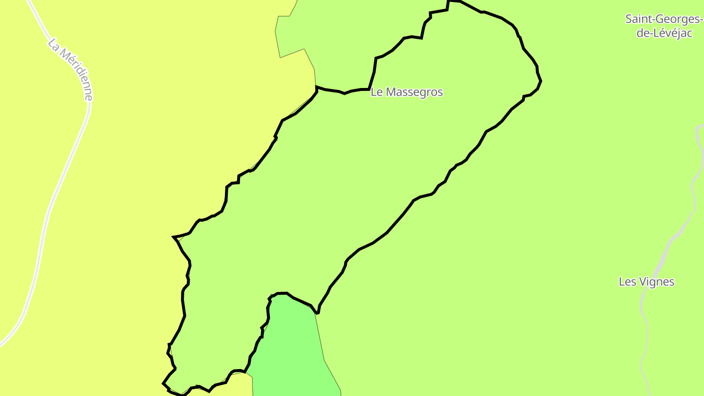 Carte des prix de l'immobilier Le Massegros