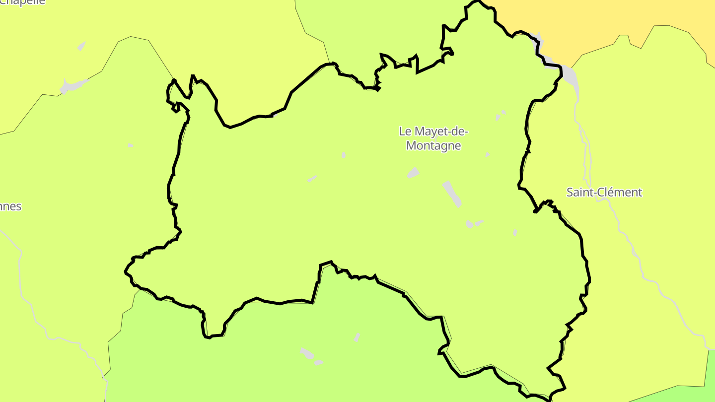 Carte des prix de l'immobilier Le Mayet-de-Montagne