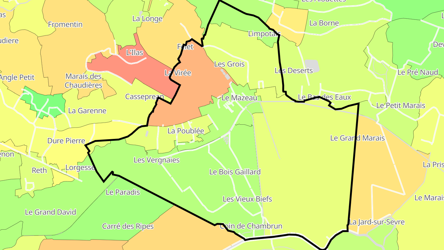 Carte des prix de l'immobilier Le Mazeau