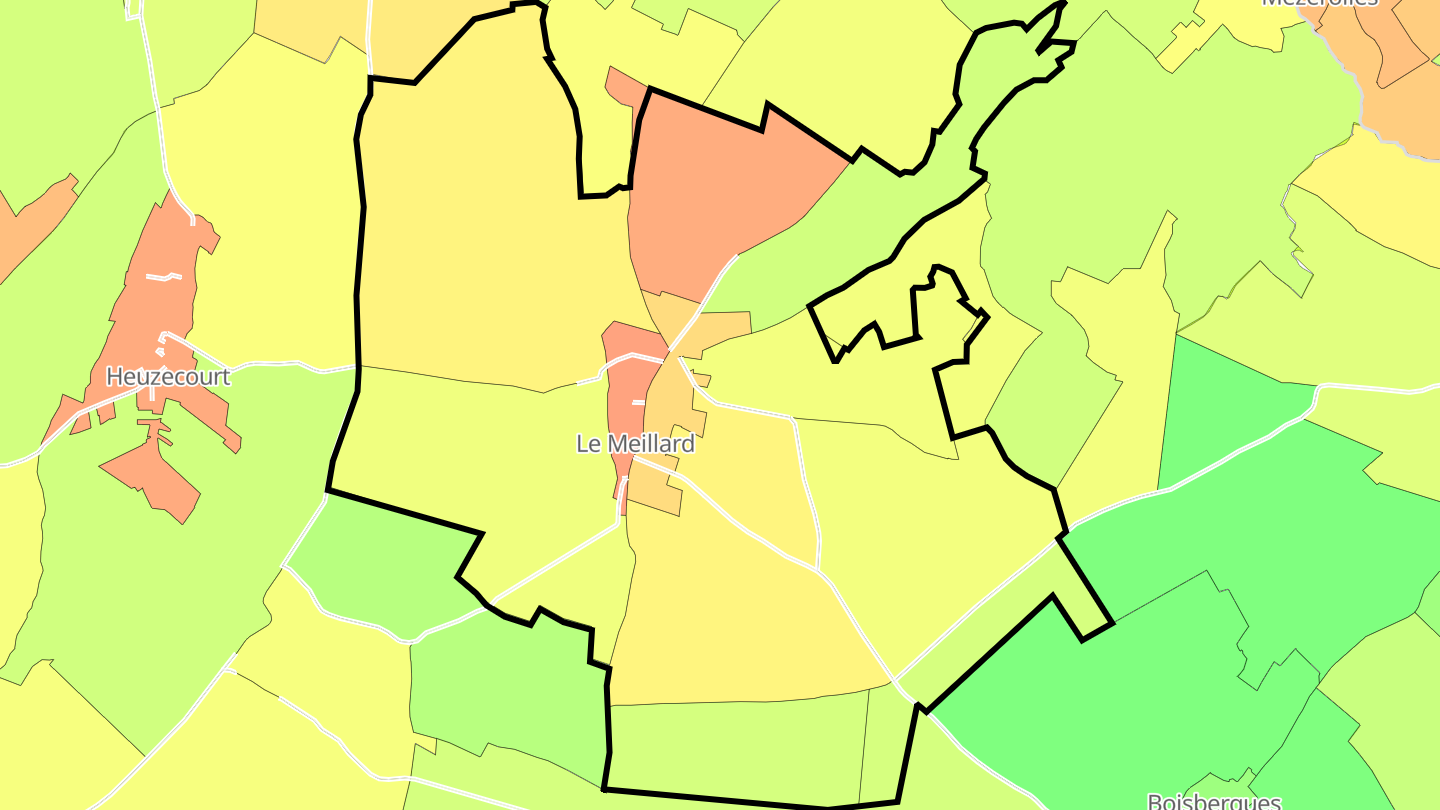 Carte des prix de l'immobilier Le Meillard
