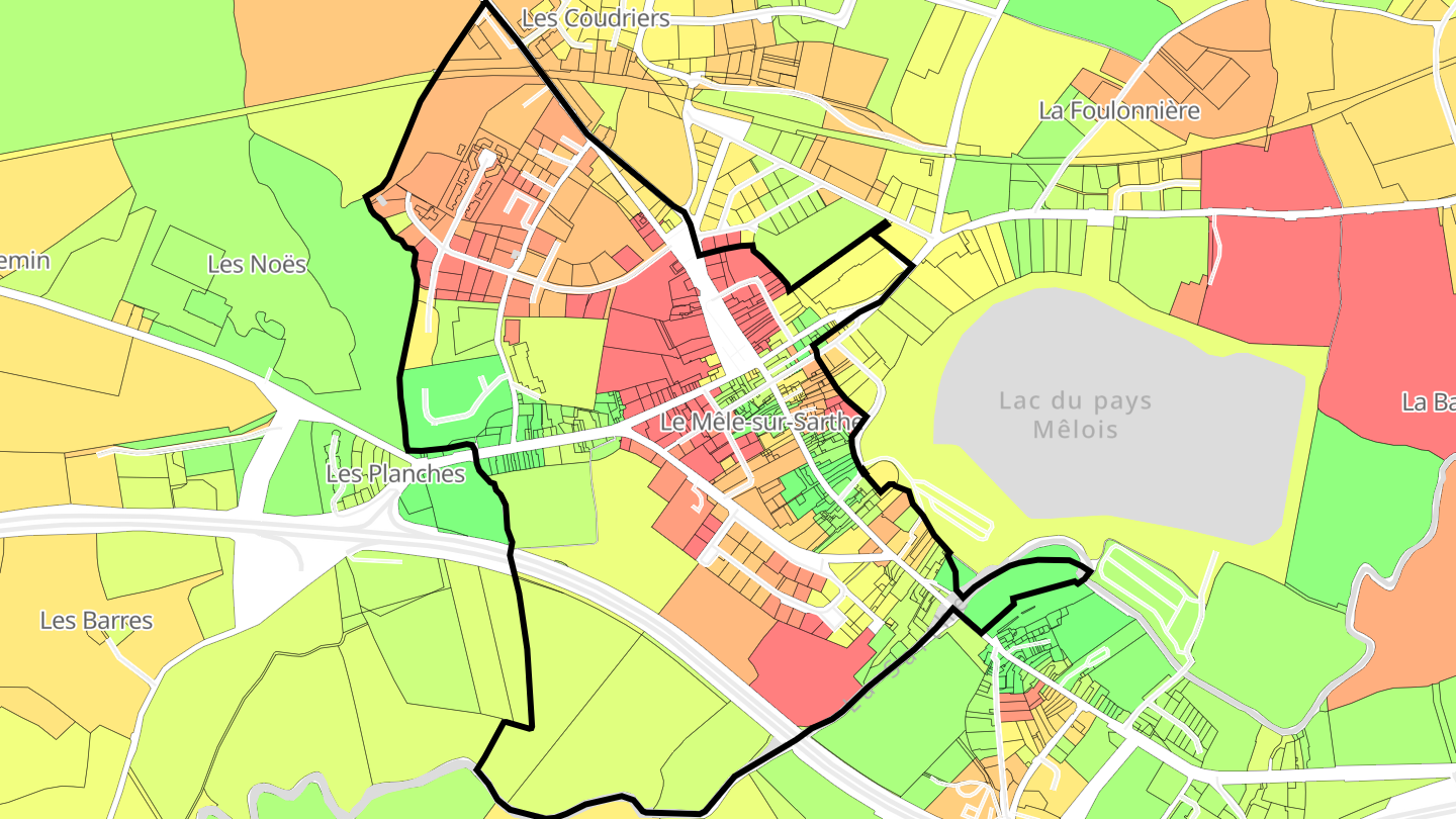 Carte des prix de l'immobilier Le Mêle-sur-Sarthe