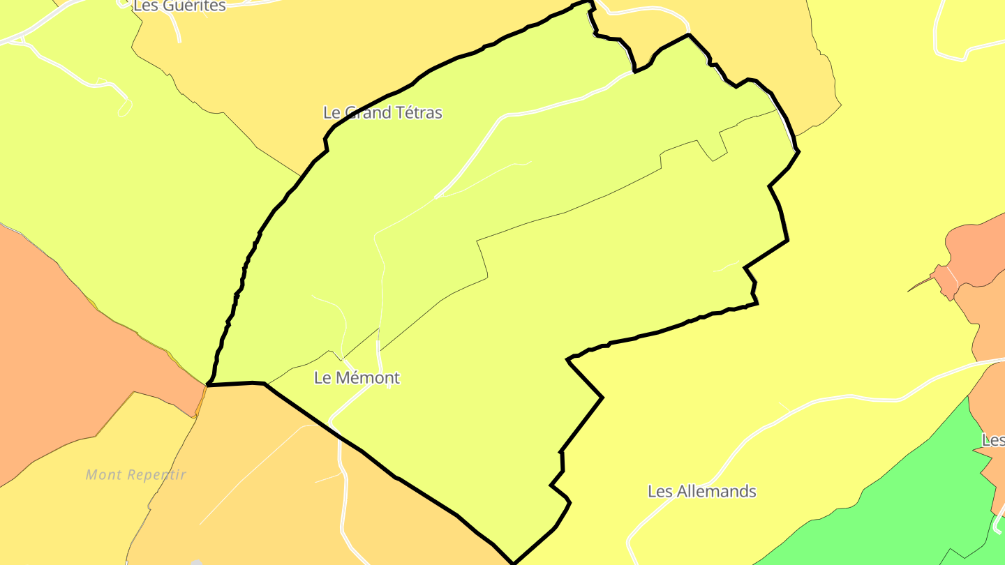 Carte des prix de l'immobilier Le Mémont