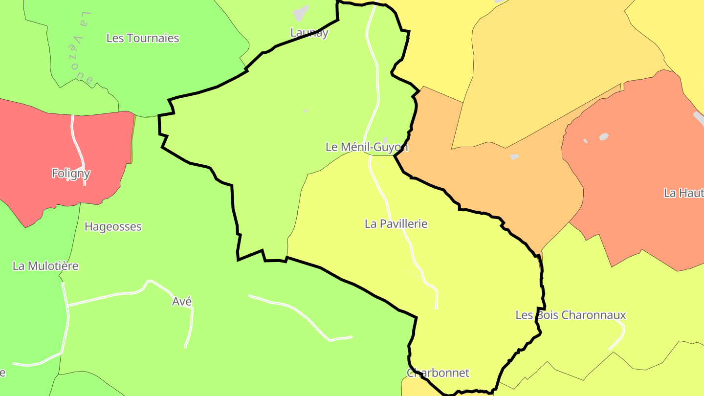 Carte des prix de l'immobilier Le Ménil-Guyon
