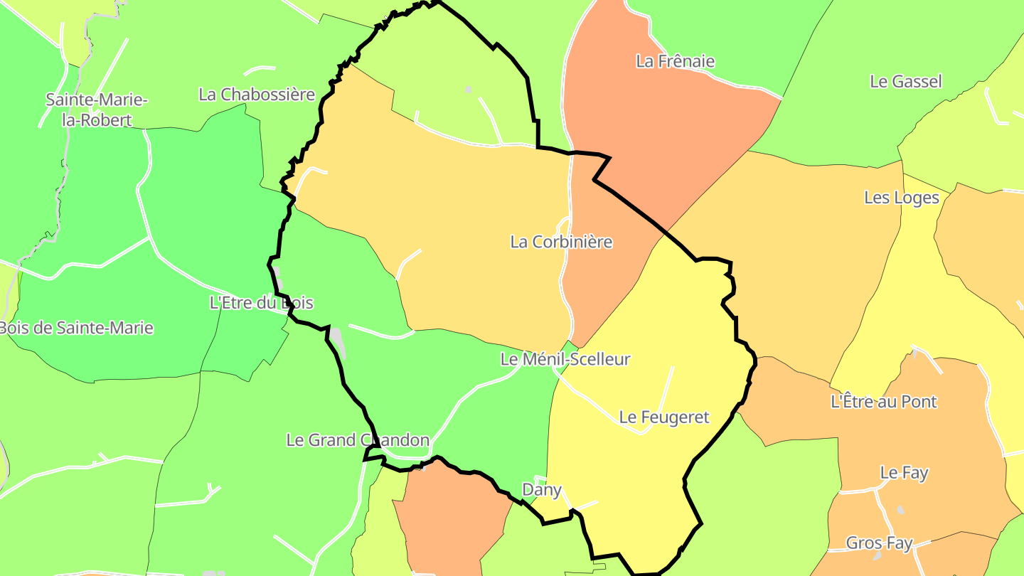Carte des prix de l'immobilier Le Ménil-Scelleur