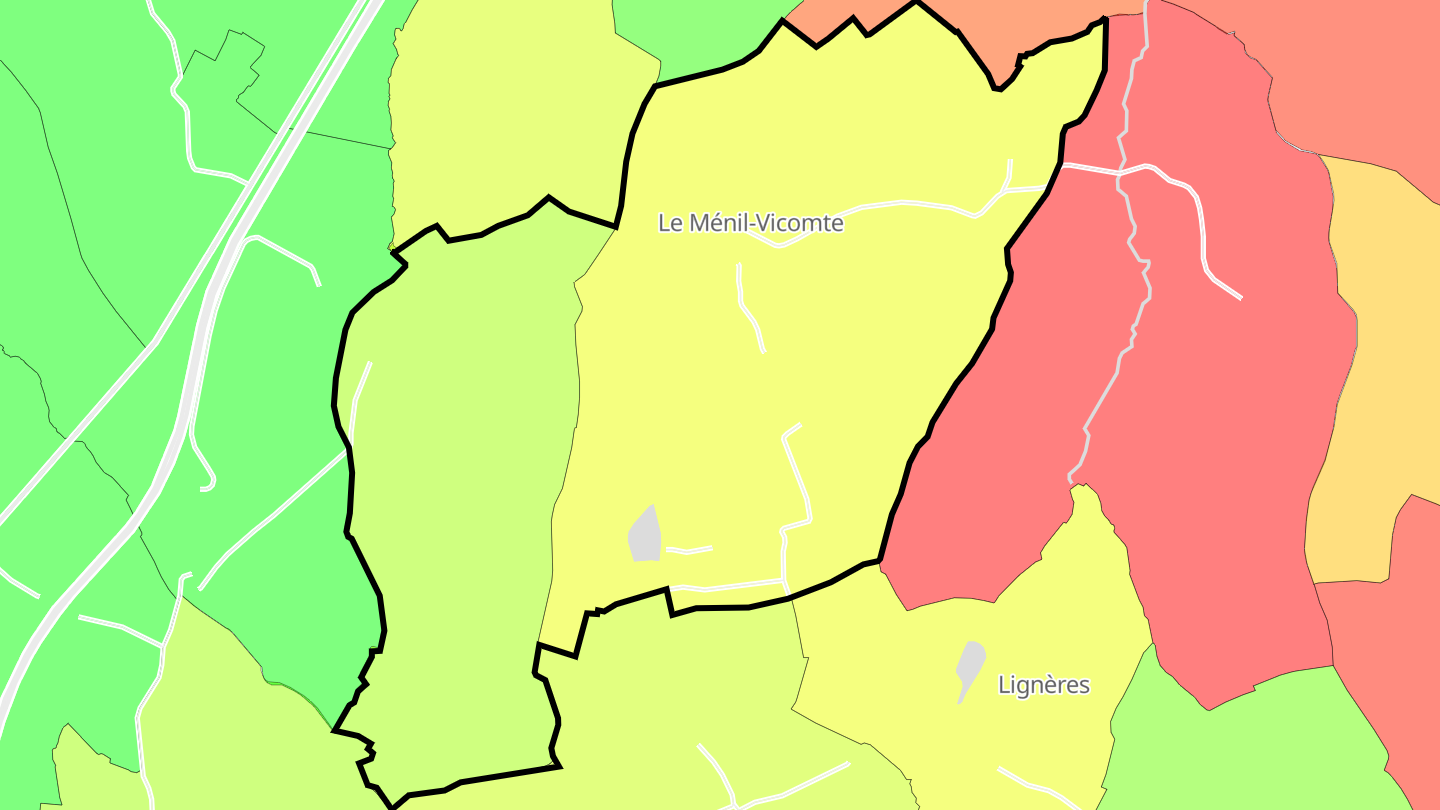 Carte des prix de l'immobilier Le Ménil-Vicomte