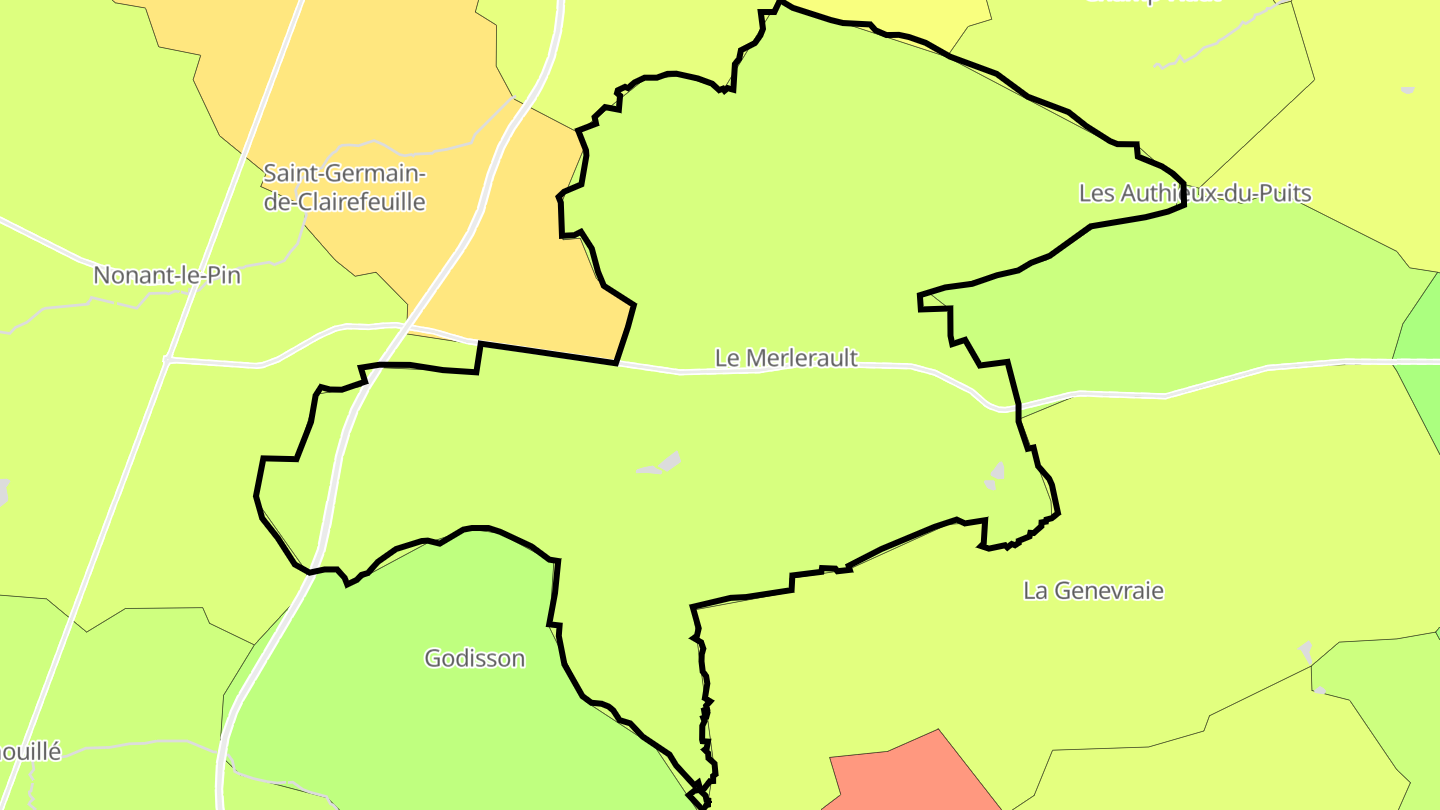 Carte des prix de l'immobilier Le Merlerault