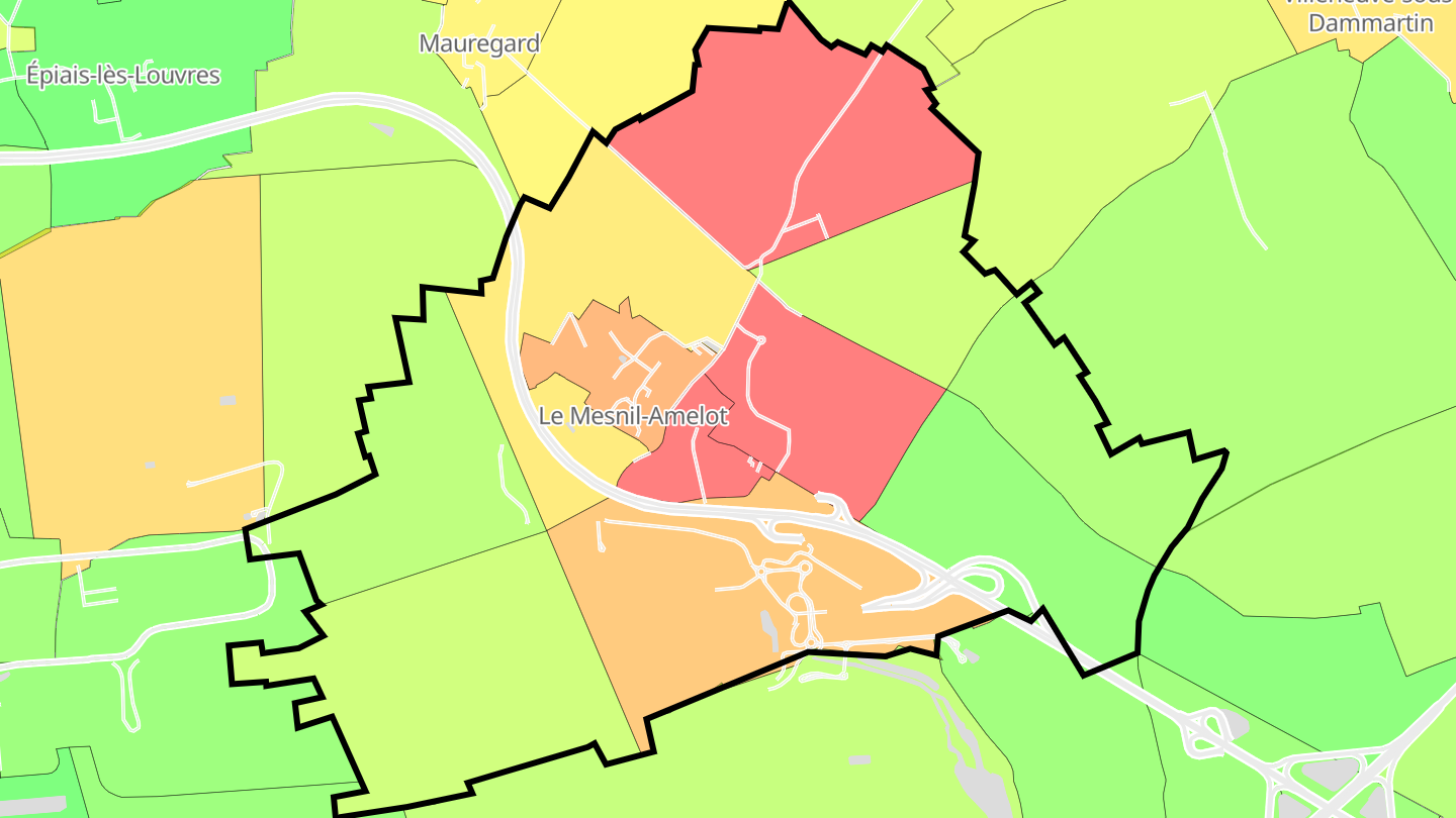 Carte des prix de l'immobilier Le Mesnil-Amelot