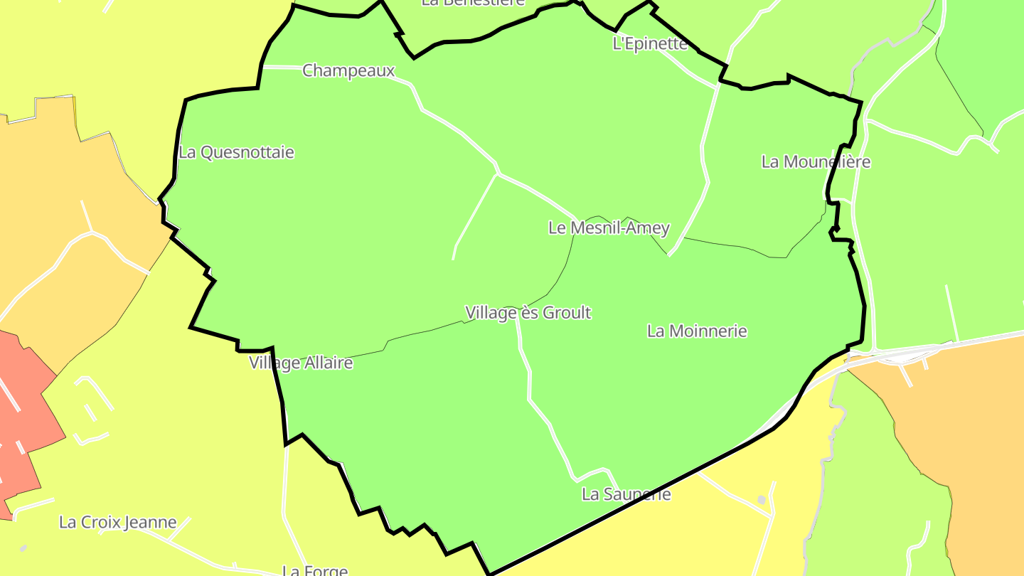 Carte des prix de l'immobilier Le Mesnil-Amey