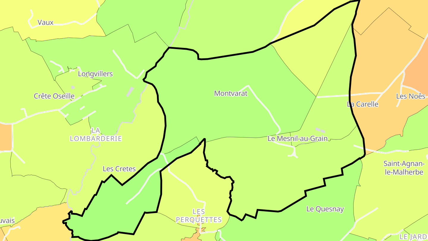 Carte des prix de l'immobilier Le Mesnil-au-Grain