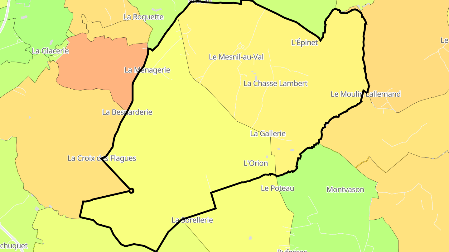 Carte des prix de l'immobilier Le Mesnil-au-Val