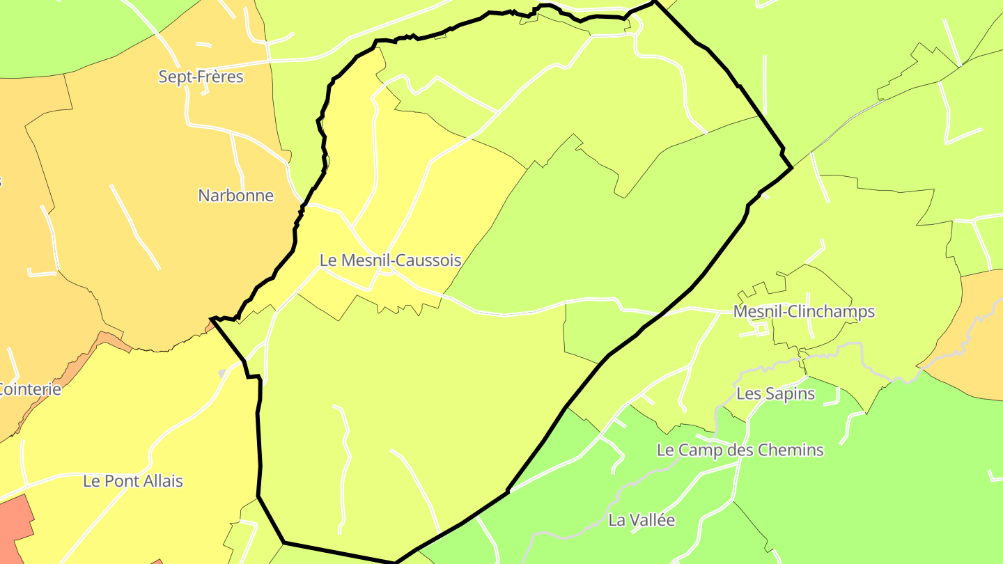 Carte des prix de l'immobilier Le Mesnil-Caussois