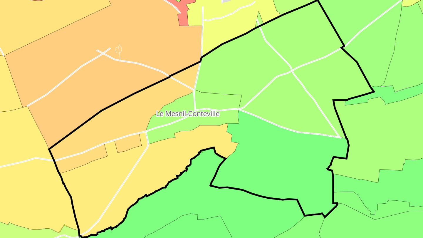Carte des prix de l'immobilier Le Mesnil-Conteville