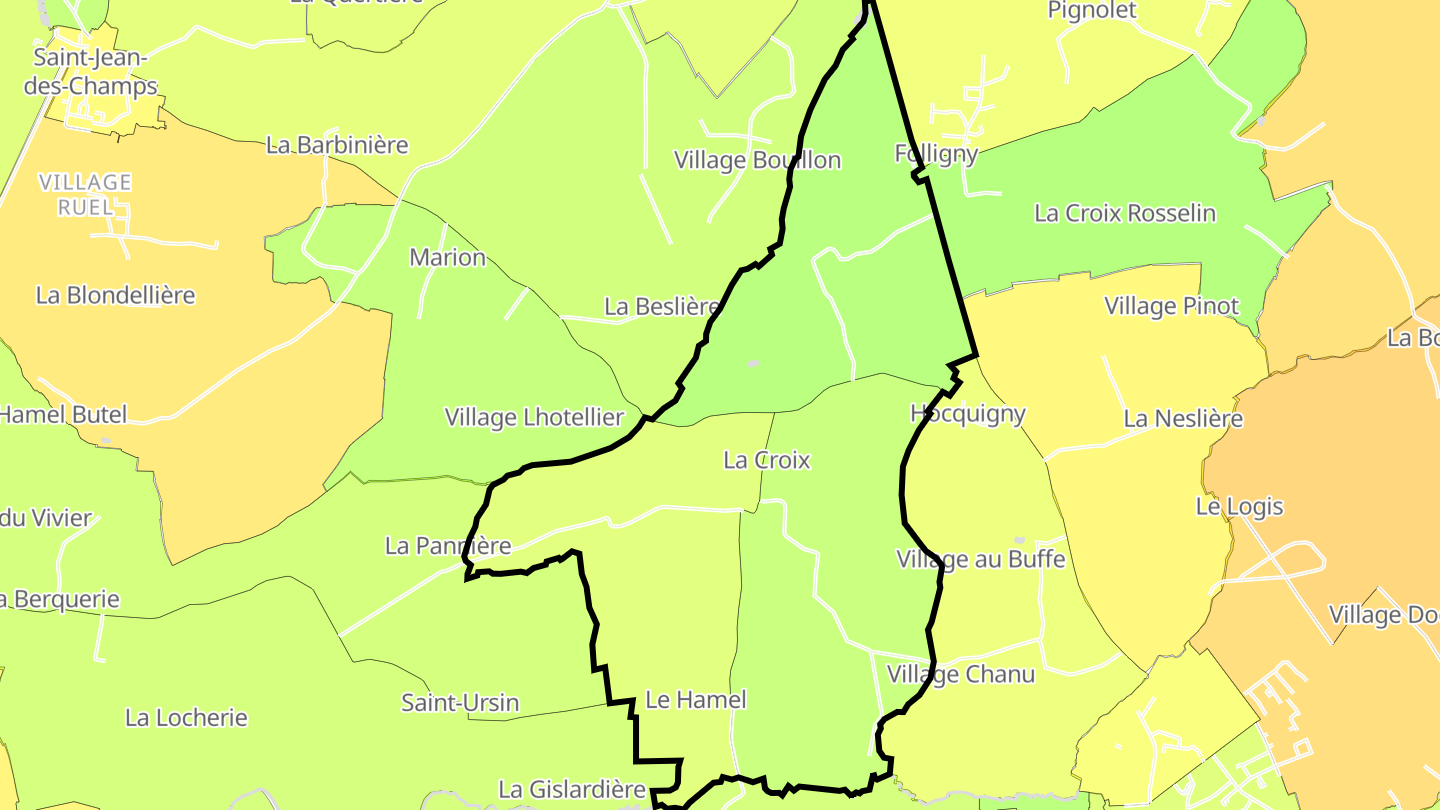 Carte des prix de l'immobilier Le Mesnil-Drey