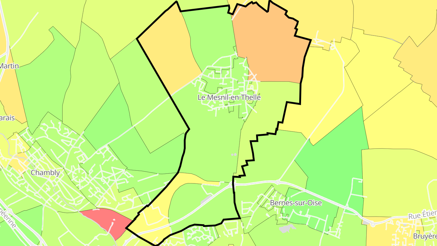 Carte des prix de l'immobilier Le Mesnil-en-Thelle