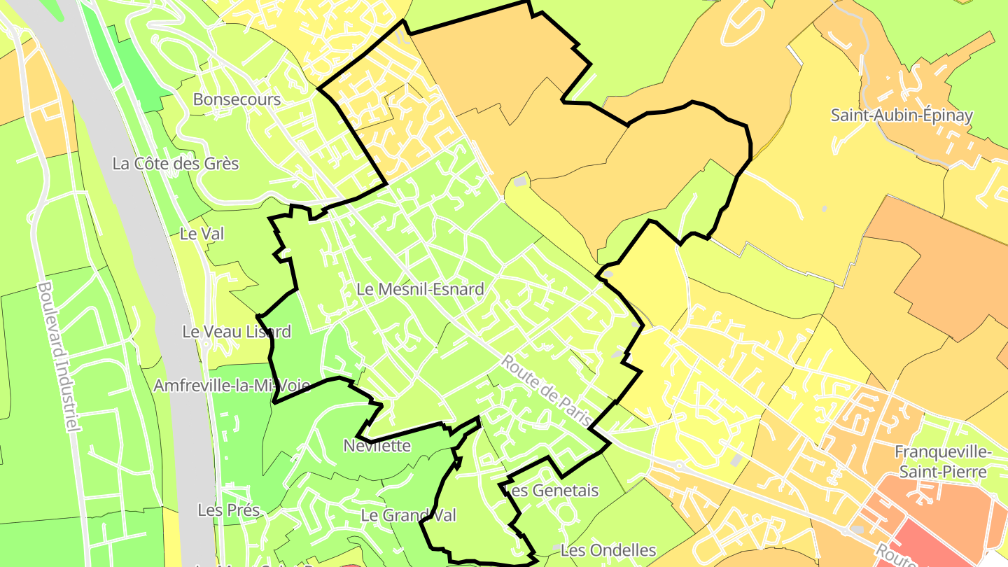 Carte des prix de l'immobilier Le Mesnil-Esnard