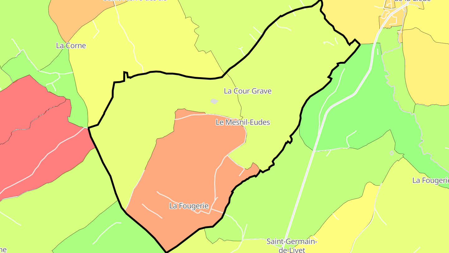 Carte des prix de l'immobilier Le Mesnil-Eudes