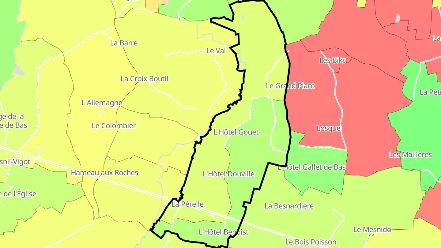 Carte des prix de l'immobilier Le Mesnil-Eury
