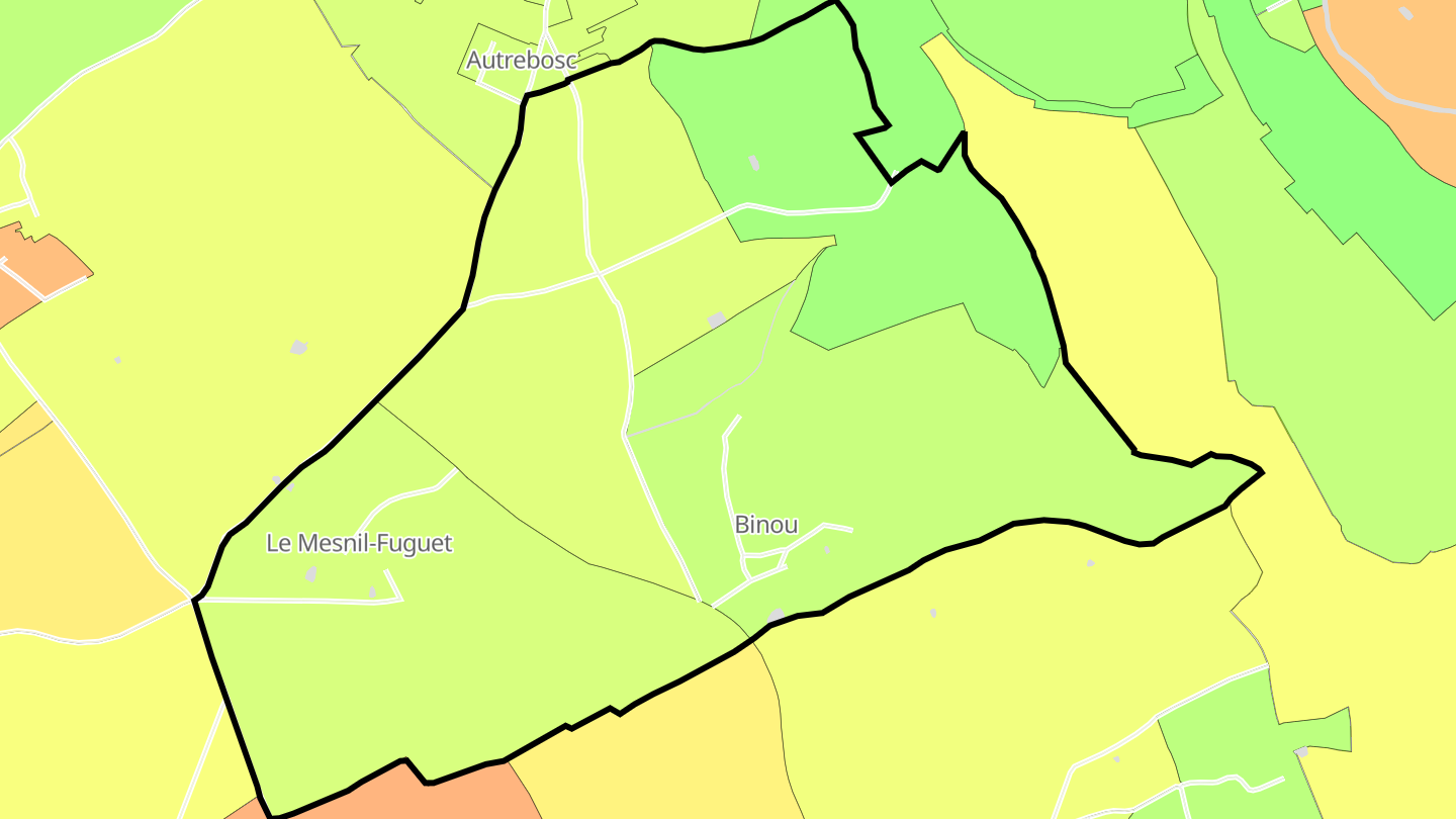 Carte des prix de l'immobilier Le Mesnil-Fuguet